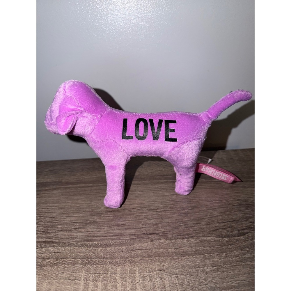 Y2K Victorias Secret PINK Dog Purple Love Graphic Collectible Stuffed Animal